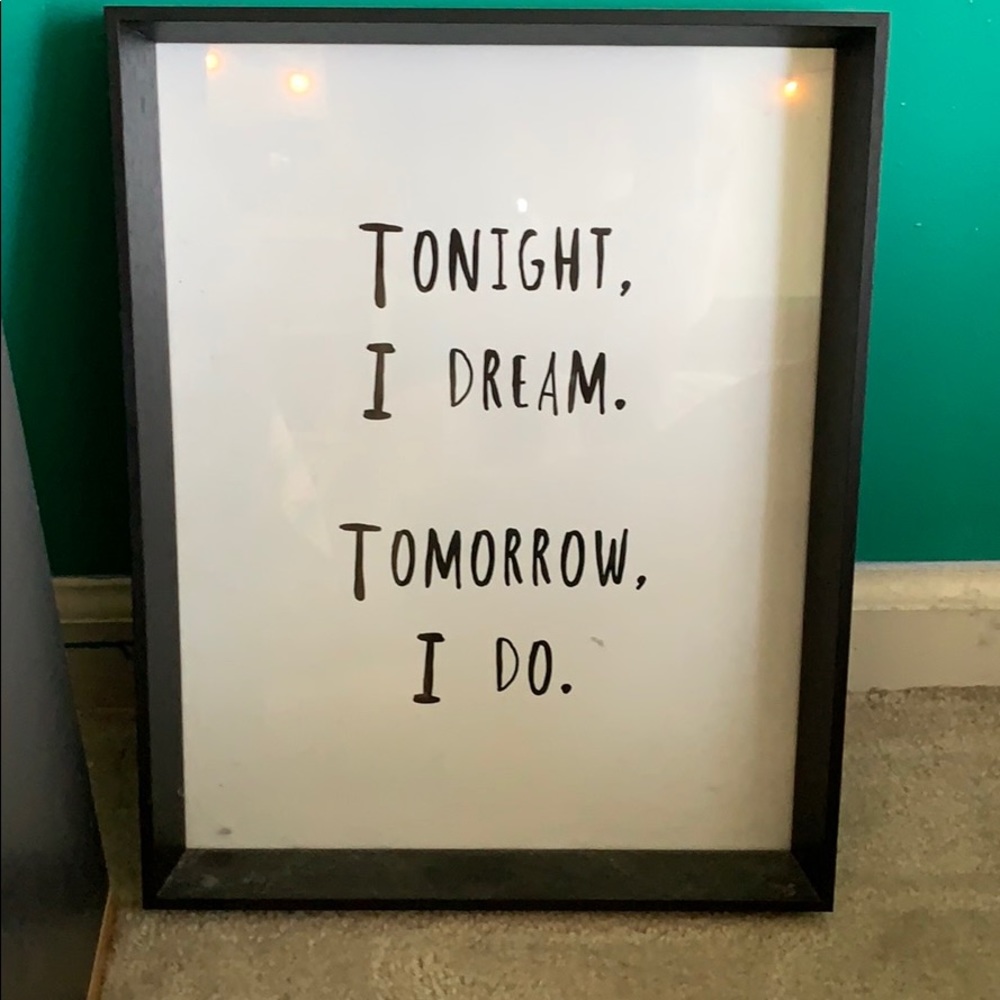 Framed quote home decor.